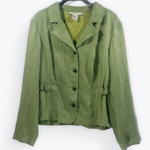 Requirements Textured Green Blazer Buckeled XL